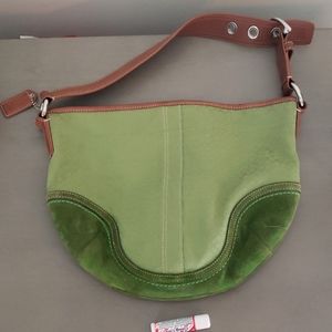 Green and Brown Coach Purse